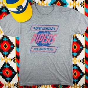 Minnesota Pipers ABA Basketball Graphic T-Shirt Gray | Vintage Style | Men’s Tee